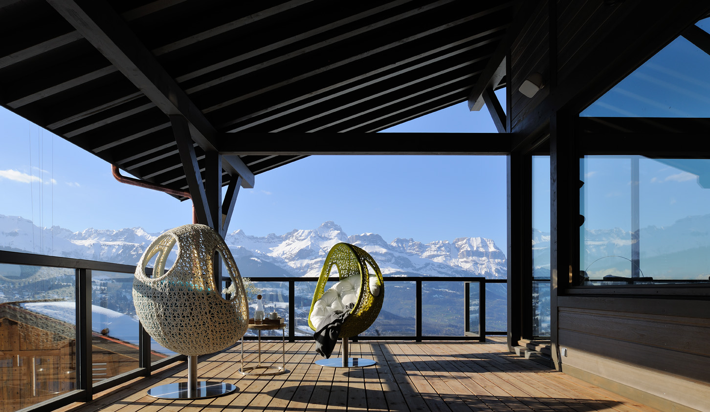 Terrase, balcon et jardin - IMAGINE - Louez votre chalet haut de gamme à Combloux